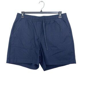 Talbots Womens Navy Blue Cotton/Lyocell Blend Drawstring Shorts Size L Pull On